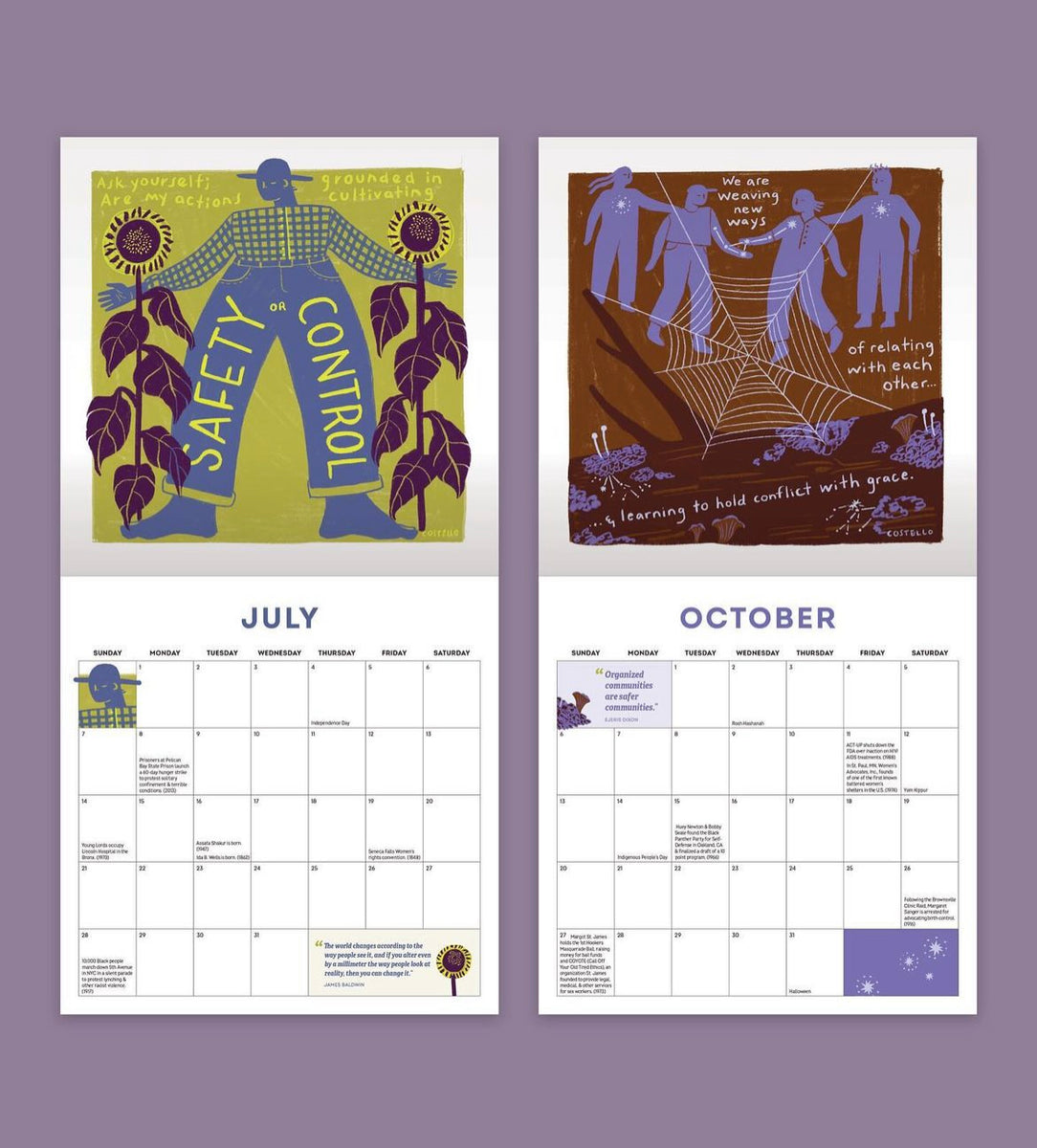 Transformative Justice 2024 Calendar Molly Costello Art & Design