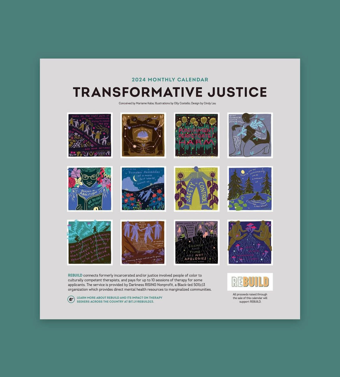 Transformative Justice 2024 Calendar Molly Costello Art & Design